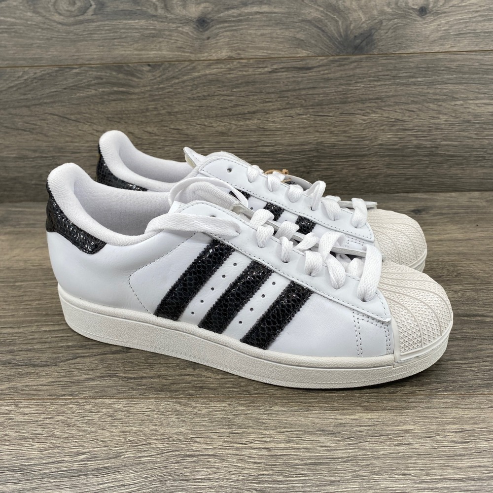 Adidas Superstar II W Women Size 8 White Black Snakeskin Shell Toe JP8162